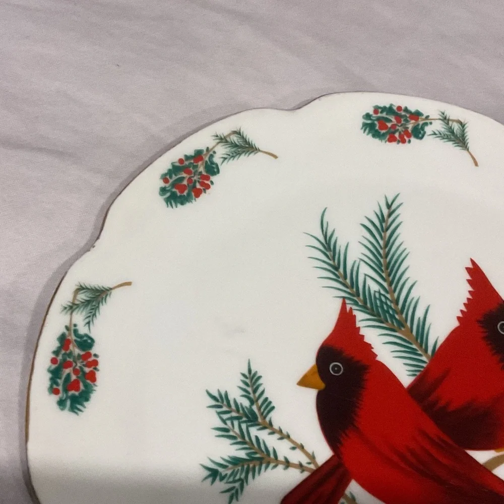 Festive Cardinal Holiday Plate